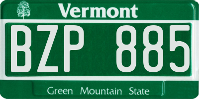 VT license plate BZP885