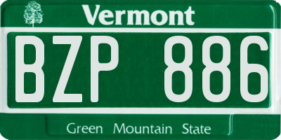 VT license plate BZP886