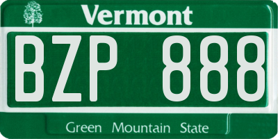 VT license plate BZP888