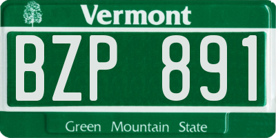VT license plate BZP891