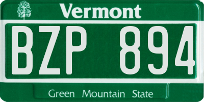 VT license plate BZP894