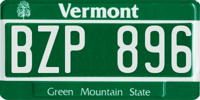 VT license plate BZP896
