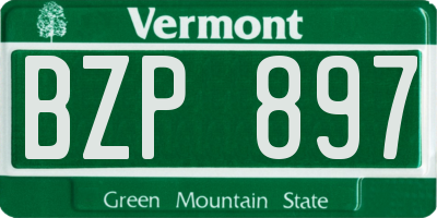 VT license plate BZP897