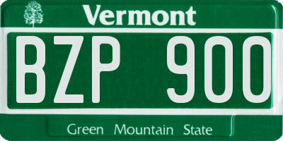 VT license plate BZP900