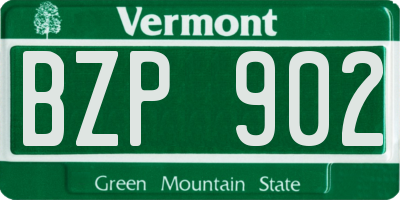 VT license plate BZP902