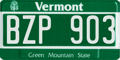 VT license plate BZP903