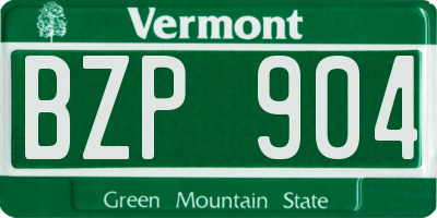 VT license plate BZP904