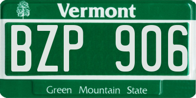 VT license plate BZP906
