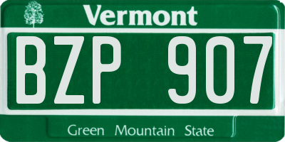 VT license plate BZP907