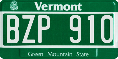 VT license plate BZP910