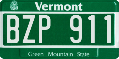 VT license plate BZP911