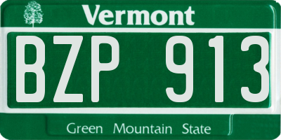 VT license plate BZP913