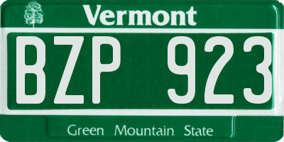 VT license plate BZP923