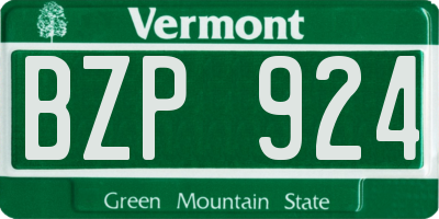 VT license plate BZP924
