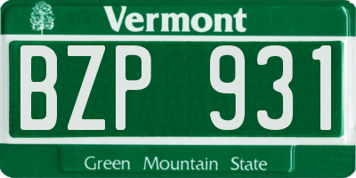VT license plate BZP931