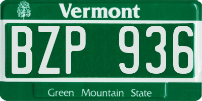VT license plate BZP936