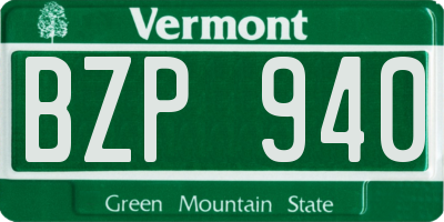 VT license plate BZP940