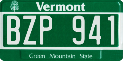 VT license plate BZP941