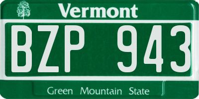 VT license plate BZP943