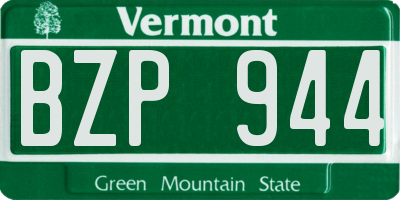 VT license plate BZP944