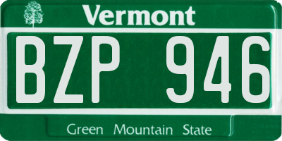 VT license plate BZP946