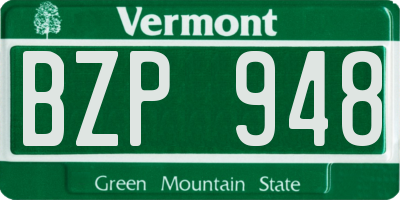 VT license plate BZP948
