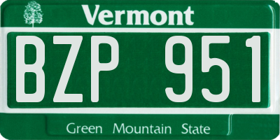 VT license plate BZP951