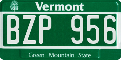 VT license plate BZP956