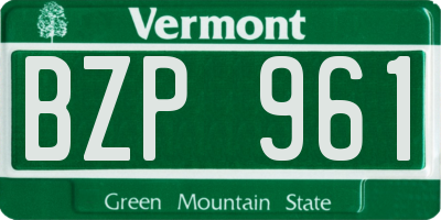 VT license plate BZP961