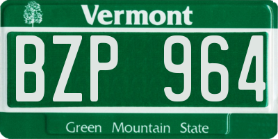 VT license plate BZP964