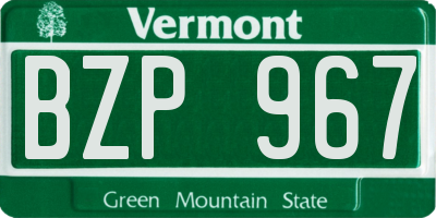 VT license plate BZP967