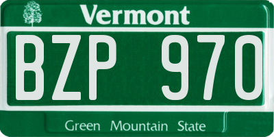 VT license plate BZP970