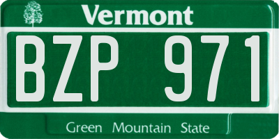 VT license plate BZP971