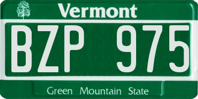 VT license plate BZP975