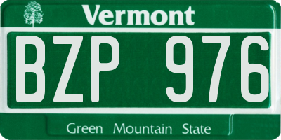 VT license plate BZP976