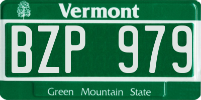 VT license plate BZP979