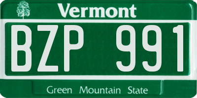 VT license plate BZP991