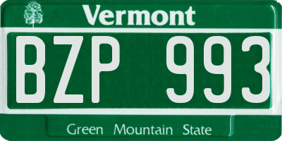 VT license plate BZP993