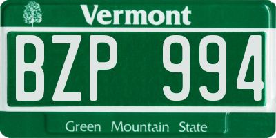 VT license plate BZP994