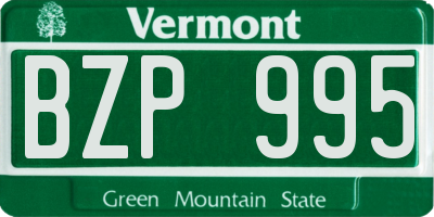 VT license plate BZP995