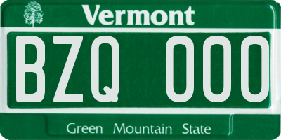 VT license plate BZQ000