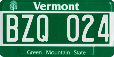 VT license plate BZQ024