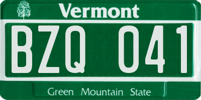 VT license plate BZQ041