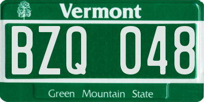 VT license plate BZQ048