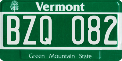 VT license plate BZQ082