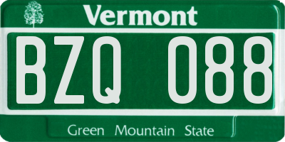 VT license plate BZQ088