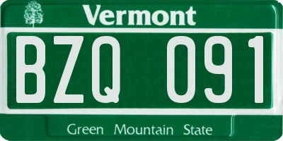 VT license plate BZQ091