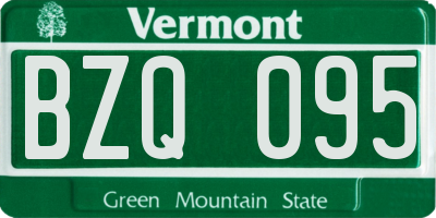 VT license plate BZQ095