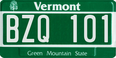 VT license plate BZQ101