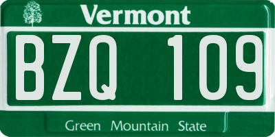 VT license plate BZQ109